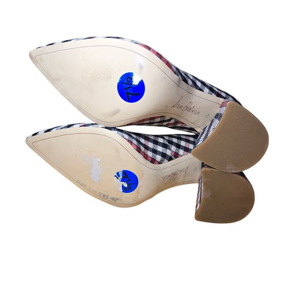 Sam Edelman Halston Heel in Shepherds Plaid Block Heels Pointed Toe Size 7.5 - Picture 8 of 8